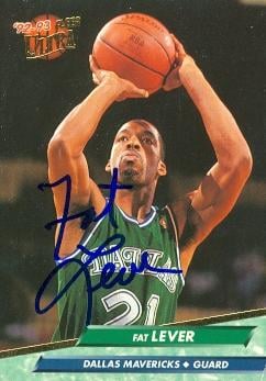 Fat Lever autographed basketball card (Dallas Mavericks) 1992 Fleer Ultra No.45