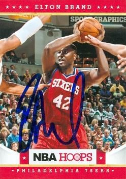 Elton Brand autographed Basketball Card (Philadelphia 76ers) 2012 Panini Hoops No.26