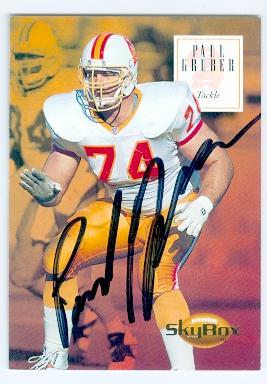 Paul Gruber autographed Football Card (Tampa Bay Buccaneers) 1994 Skybox No.152