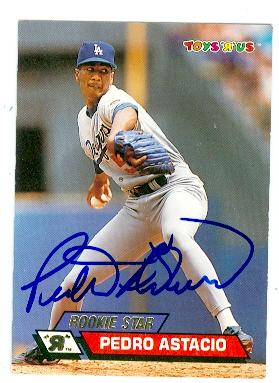 UPC 883351251518 product image for Pedro Astacio autographed baseball card (Los Angeles Dodgers) 1993 Topps Toys R  | upcitemdb.com