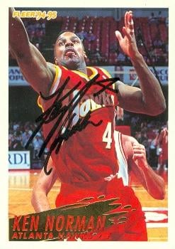 Ken Norman autographed Basketball Card (Atlanta Hawks) 1995 Fleer No.244