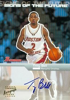 Troy Bell autographed Basketball Card (Memphis Grizzlies) 2003 Bowman Signs of the Future No.SFA-TB Rookie