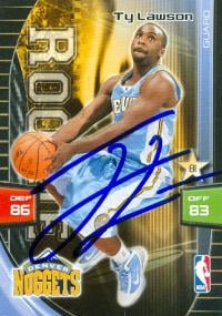 Ty Lawson autographed Basketball Card (Denver Nuggets) 2009 Panini Adrenalyn