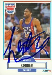 Lester Conner autographed Basketball Card (New Jersey Nets) 1990 Fleer No.119