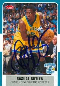 Rasual Butler autographed Basketball Card (New Orleans Hornets) 2008 Fleer No.137