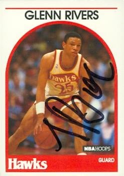 Doc Glenn Rivers autographed Basketball Card (Atlanta Hawks) 1989 Hoops No.252