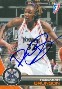 Rebekkah Brunson autographed Basketball Card (Sacramento Monarchs- WNBA) 2008 WNBA Enterprises No.17