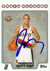 Jerryd Bayless autographed Basketball Card (Portland Trail Blazers) 2008 Topps No.206 Rookie