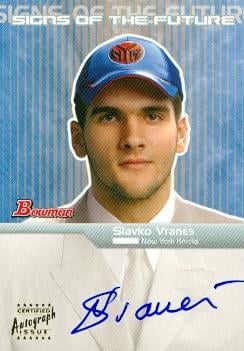 Slavko Vranes autographed Basketball Card (New York Knicks) 2003 Bowman Signs of the Future No.SFA-SV Rookie