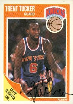 Trent Tucker autographed Basketball Card (New York Knicks) 1989 Fleer No.105