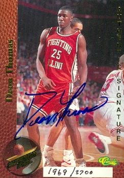 Deon Thomas autographed Basketball Card (Illinois) 1995 Superior Pix Rookie