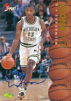 Eric Snow autographed Basketball Card (Michigan State) 1995 Classic 5 Sport Rookie