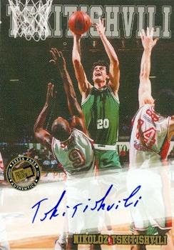 Nikoloz Tskitishvili autographed Basketball Card (Soviet Union) 2002 Press Pass Rookie