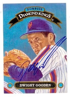 Dwight Gooden autographed baseball card (New York Mets) 1991 Donruss No.DK-15 Diamond Kings Doc Gooden