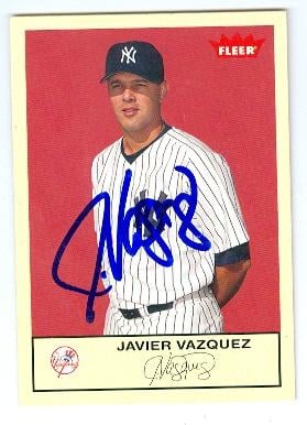 Javier Vazquez autographed baseball card (New York Yankees) 2005 Fleer No.126