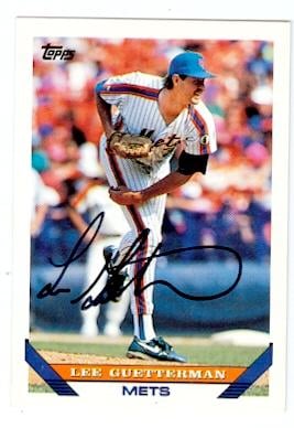 Lee Guetterman autographed baseball card (New York Mets) 1993 Topps No.134
