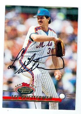Lee Guetterman autographed baseball card (New York Mets) 1993 Topps Satdium Club No.214