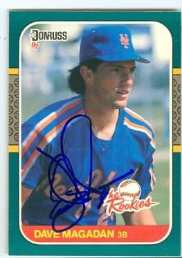Dave Magadan autographed baseball card (New York Mets) 1987 Donruss The Rookies No.34