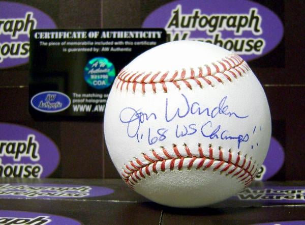 Jon Warden autographed Baseball inscribed 68 WS Champs