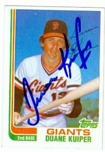 Duane Kuiper autographed Baseball Card (San Francisco Giants) 1982 Topps No.60T Traded