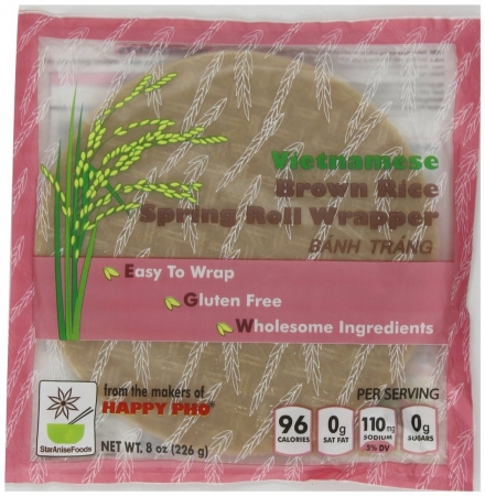 Star Anise Foods Vietnamese Brown Rice Spring Roll Wrapper, 8 oz