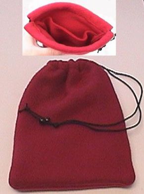 Fleece Two-pocket Dice Bag - Red -fl3002