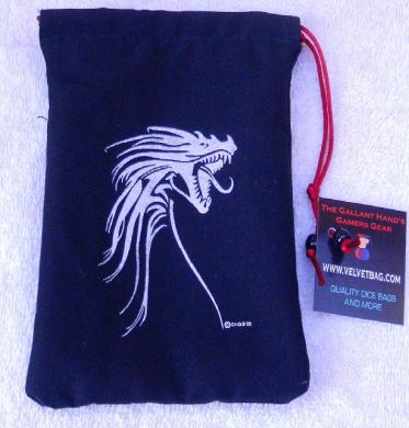 Dice Bag: Silver Tribal Dragon -sa5001