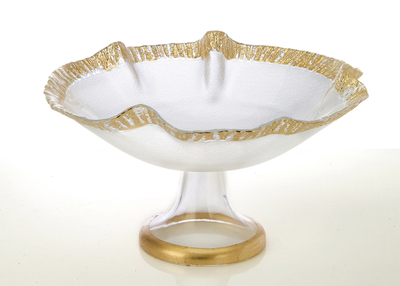 Classic Touch Décor Cp324g 12 In. Scalloped Bowl With Gold
