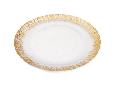 Classic Touch Décor Cpd623 Scalloped Plates With Gold, Set Of 4