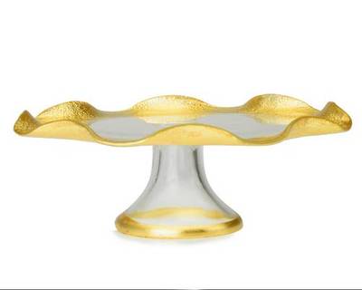 Classic Touch Décor Cpn637f 8 In. Wavy Cake Stand With Gold