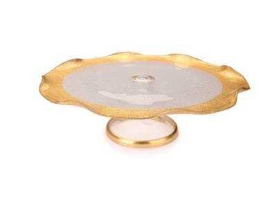 Classic Touch Décor Cpn641f 12 In. Cake Stand With Gold