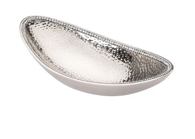 Classic Touch Décor Sdb230 Stainless Steel Boat Bowl With Stones