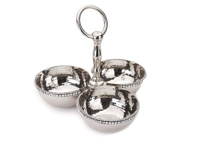 Classic Touch Décor Sdr210 Stainless Steel Relish Dish With Stones