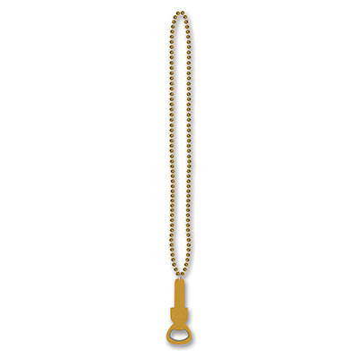 Beistle 54651-gd Beads With Bottle Opener, Gold - Pack Of 12