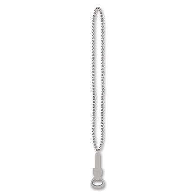 Beistle 54651-s Beads With Bottle Opener, Silver - Pack Of 12