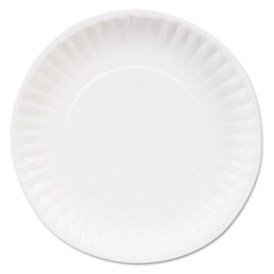 Dxedbp06wct  clay Coated Paper Plates, White.