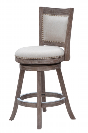 76524 24 In. Melrose Counter Stool Driftwood Gray Wire, Brush And Ivory