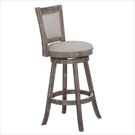 76529 29 In. Melrose Barstool Driftwood Gray Wire, Brush And Ivory