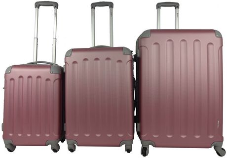 A723-3-re 3 Piece Abs Luggage Set - Red