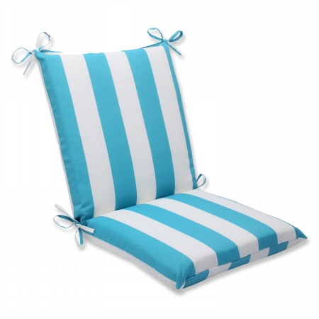 Cabana Stripe Turquoise Squared Corners Chair Cushion