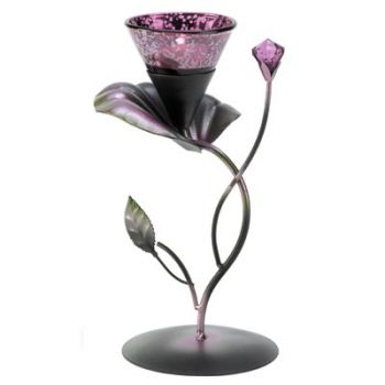 10001118 Lilac Lily Pad Tealight Holder