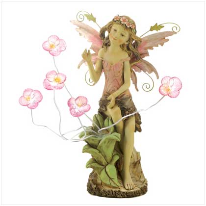 10013915 Peony Fairy Solar Statue