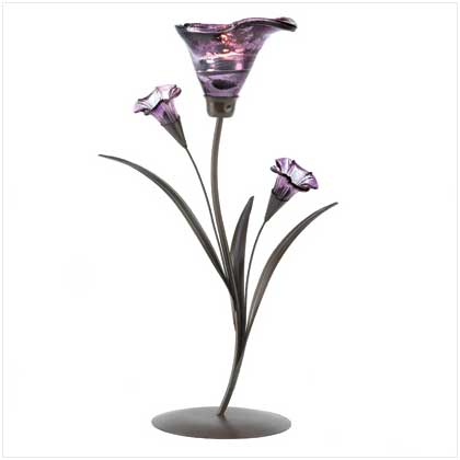 10014575 Glass Lily Tealight Candleholder