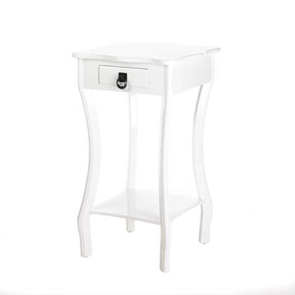 10015215 Curvy White Accent Table
