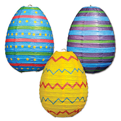 UPC 034689049241 product image for Beistle 40553 Easter Egg Paper Lanterns- Pack Of 6 | upcitemdb.com