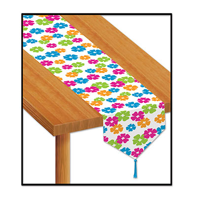 UPC 034689052340 product image for Beistle 54536 Printed Hibiscus Table Runner- Pack Of 12 | upcitemdb.com