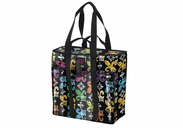 P2icbfdl Poly Insulated Cooler  Black Fleur De Lis Pack Of 3