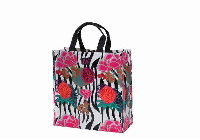 P2sbafp Poly Shopping Bag - Asian Floral Pack Of 6