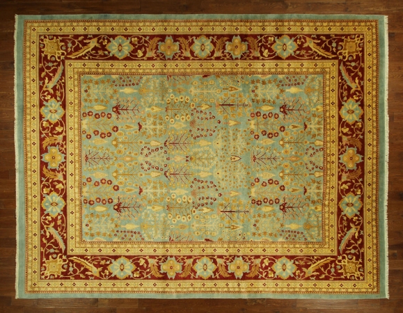 H6238 Persian Ziegler Mahal Oriental Rug Hand Knotted Wool Blue Rug