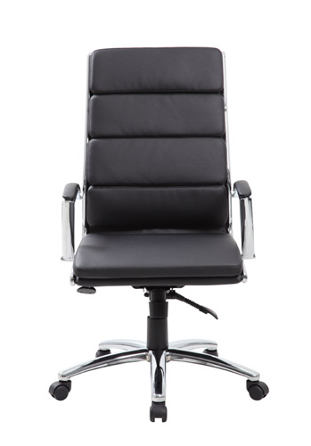 B9471-bk Executive Caressoftplus Chair With Metal Chrome Finish - Black